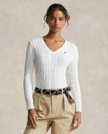 Ralph lauren cotton v neck sweater shop
