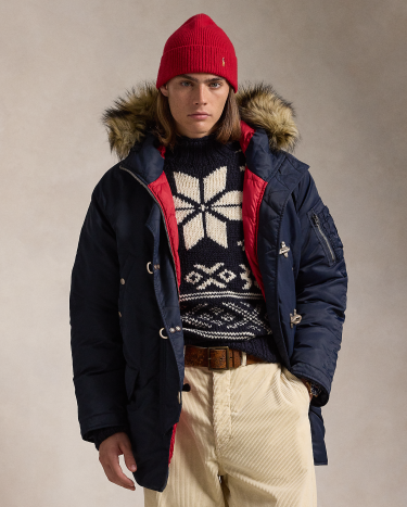 Lauren ralph lauren faux fur trim down & feather fill parka hot sale