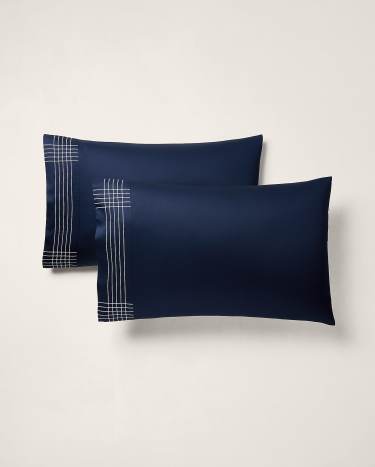 Organic Cotton Sateen Handkerchief Sheet in Navy Ralph Lauren HK