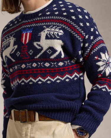 Ralph lauren reindeer sweater hot sale