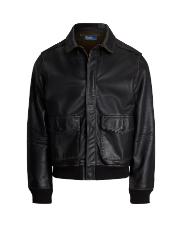 Ralph lauren leather bomber jacket outlet
