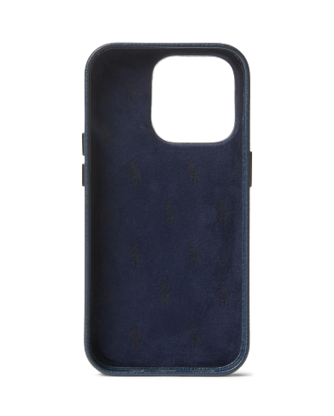 Polo Bear Leather iPhone 15 Case in Navy Ralph Lauren HK