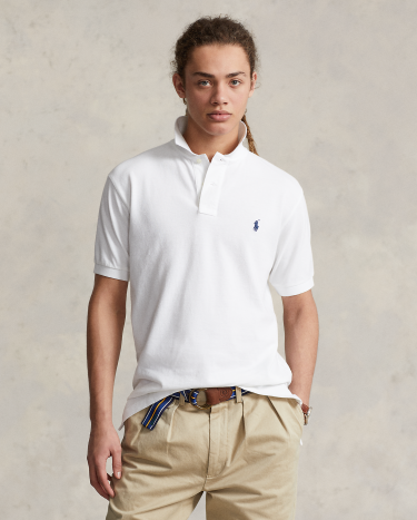Original Fit Mesh Polo Shirt in White Ralph Lauren HK