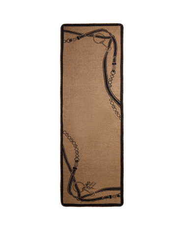 Belting Motif Jacquard Blanket Scarf in Black Ralph Lauren HK